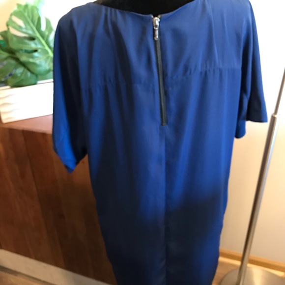 Zara Classic Shift Blue Dress with Pockets - Picture 4 of 13